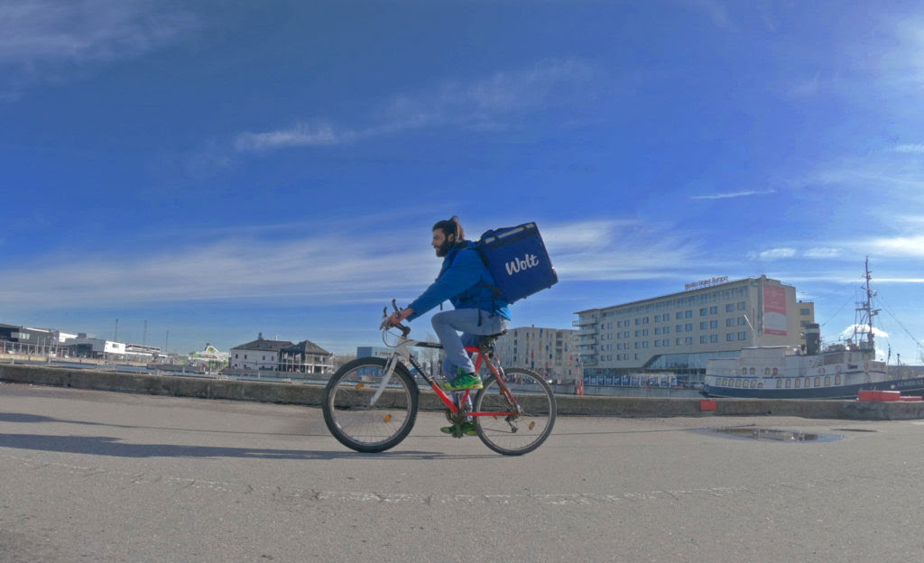 Wolt courier on bike Tallinn